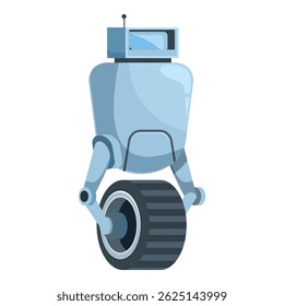 One wheeled robot balancing with an antenna on its head