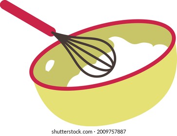 One whisk and one mixing bowl