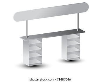 One white display. Vector illustration.