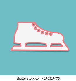 One white skate on a blue background