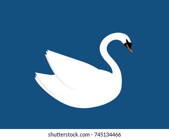 One white swan vector illustration