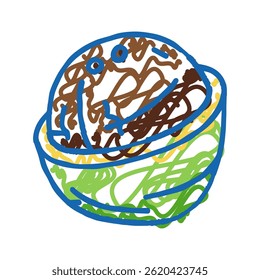 one whole coconut doodle icon sketch vector. one whole coconut sign. isolated symbol illustration