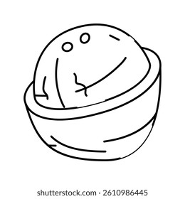 one whole coconut line icon vector. one whole coconut sign. isolated contour symbol black illustration