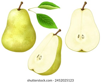 
One whole pear and one half