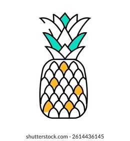 one whole pineapple line icon vector. one whole pineapple sign. isolated symbol illustration