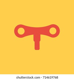 one wind up key simple vector flat design style icon isolated cartoon for old toy.
winder or winding like new technology