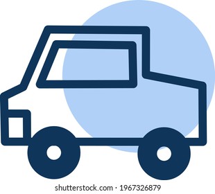 One window car, icon illustration, vector on white background