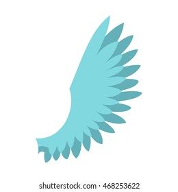 One wing icon in flat style isolated on white background. Flying symbol