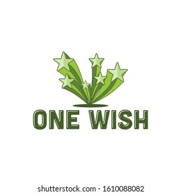 one wish, star sparkle logo Ideas. Inspiration logo design. Template Vector Illustration. Isolated On White Background