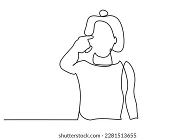 one  woman choose with forefinger decides shows