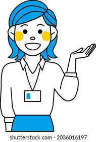Una trabajadora para explicar