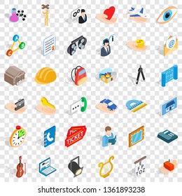 One work icons set. Isometric style of 36 one work vector icons for web for any design