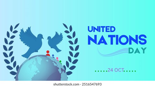 One World, One Mission: United Nations Day Art. Campanha ou bandeira de celebração