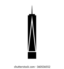 One World Trade Center / Freedom Tower in New York City flat vector icon for apps and websites