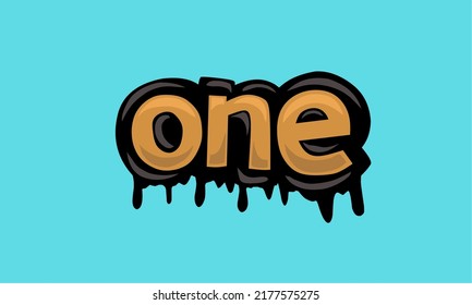 ONE writing vector design on blue background