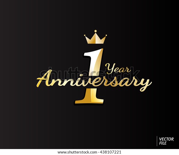 One Year Anniversary Logo Design Suitable Stock Vector (Royalty Free ...