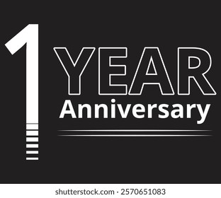 One year anniversary typography t shirt, banner, poster design