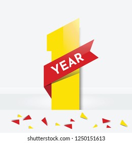 One Year Anniversary. Vector Illustration Eps 10