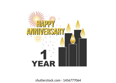 One year anniversary vector sign