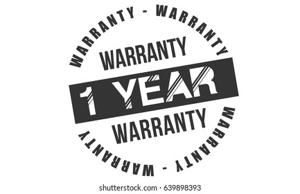 one year black warranty vector