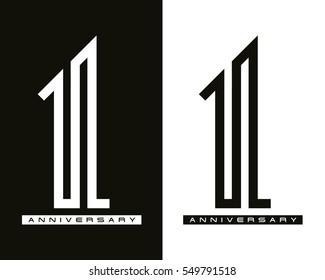 One year celebration anniversary for design logo concept, vector