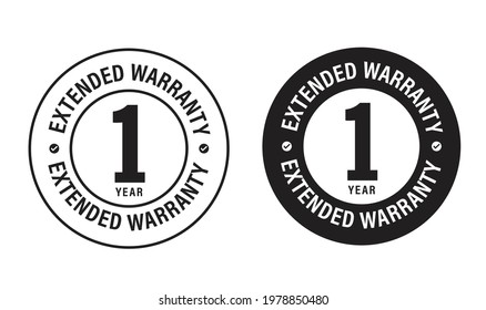 one year extended warranty vector symbol, eCommerce abstract