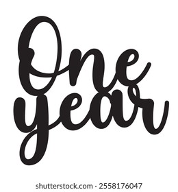 One year sign design birthday anniversary party