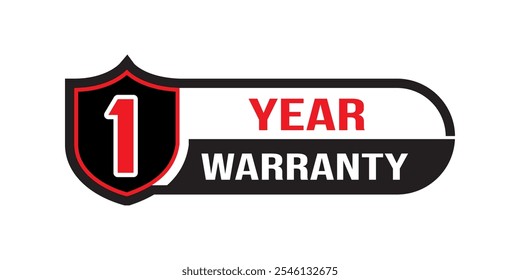 One year warranty badge for Product packaging warranty sticker