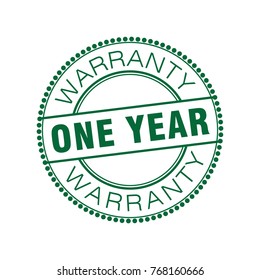 one year warranty tag label stamp