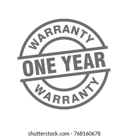 one year warranty tag label stamp