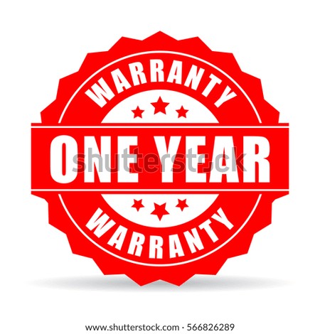 One year warranty vector icon on white background. Warranty star web icon.