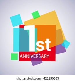 One Years Anniversary Logo Vector Design Stock Vector (Royalty Free ...