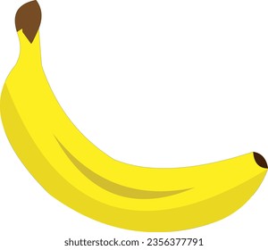 one yellow banana on a white background