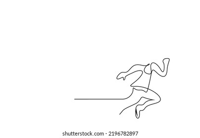 one young person running outside motion concept design simple drawing style