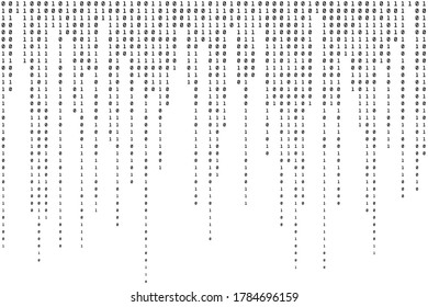 One and Zero Binary Background. Black and White Modern Pattern. Abstract Backdrop. Vector illustration
