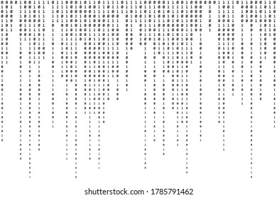 One and Zero Binary Background. Data Black and White Backdrop. Technology Computer Texture. Vector illustration