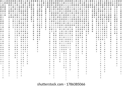 One and Zero Binary Background. Data Pattern. Black and White Texture. Vector illustration