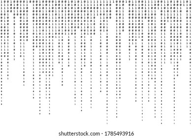 One and Zero Binary Background. Technology Computer Texture. Data Digital Pattern. Vector illustration