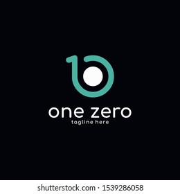 one zero logo design unique