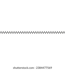 One zigzag line. Seamless repeating pattern. Thin long narrow wavy line with sharp triangular corners. 
