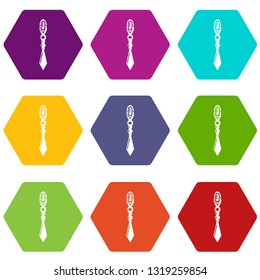 One zip icons 9 set coloful isolated on white for web