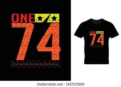 One74 t shirt design in vector