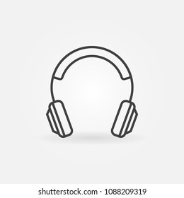 On-Ear Headphones outline icon. Vector headphone concept sign or design element in thin line style