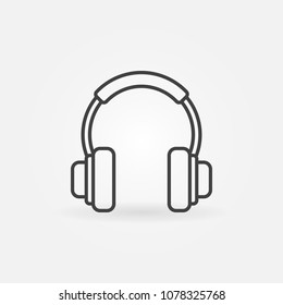 On-Ear Headphones vector concept icon or symbol in thin line style