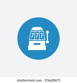 one-armed bandit icon, on white background