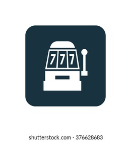 one-armed bandit icon, on white background