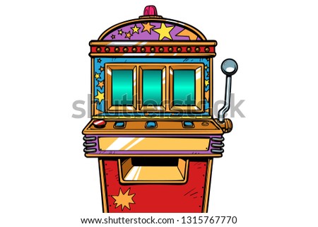 one-armed bandit slot machine. Pop art retro vector illustration vintage kitsch