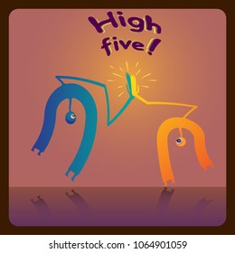 one-armed monsters rejoice and give five to each other