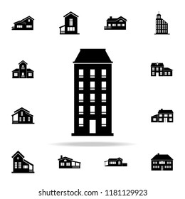 one-block building  icon. house icons universal set for web and mobile on white background