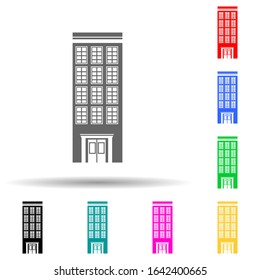 one-block building multi color style icon. Simple glyph, flat vector of house icons for ui and ux, website or mobile application